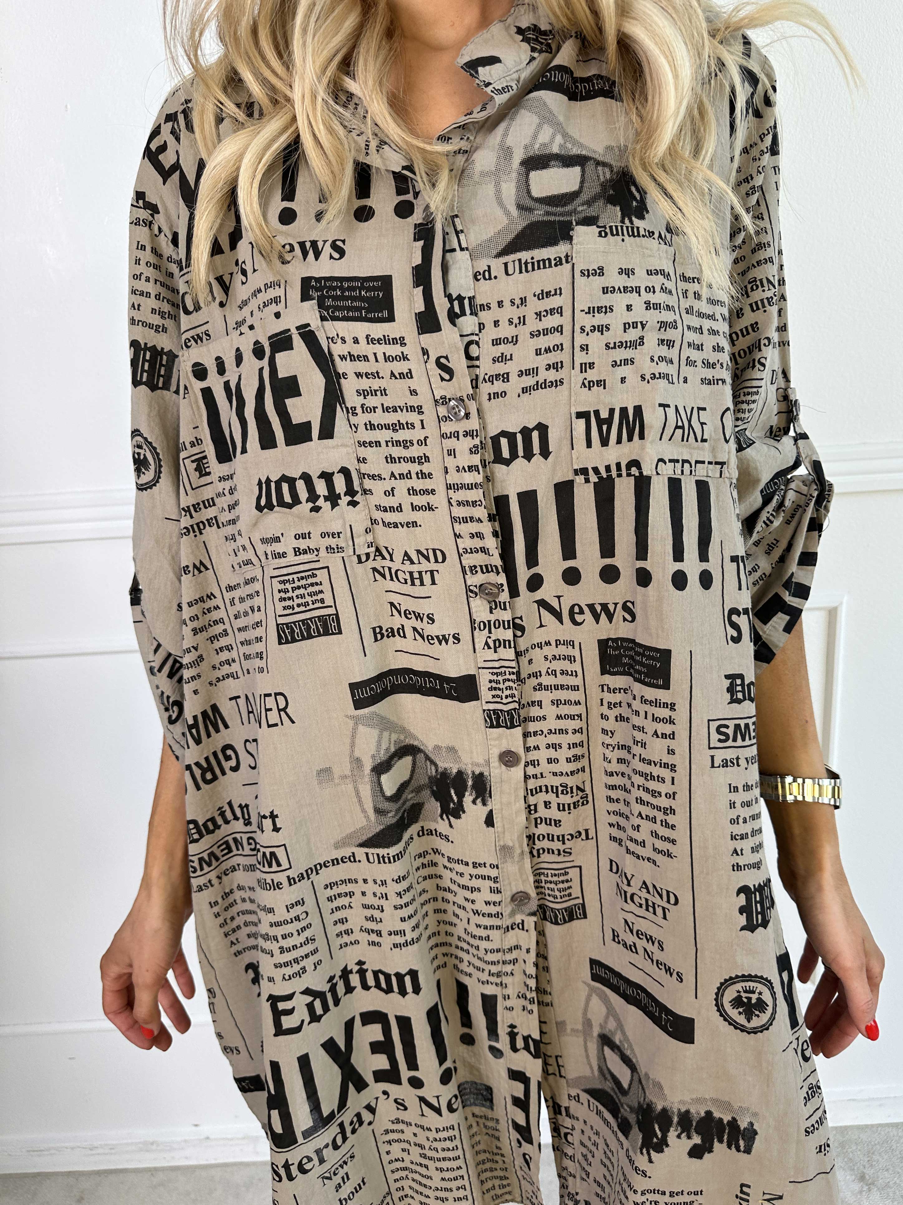 Celestine - Skjorte i bomuld med print og lommer